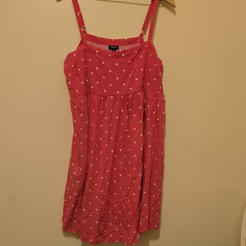 Torrid Coral Polka Dot Top